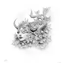 Ivy and trophy tattoo design idea