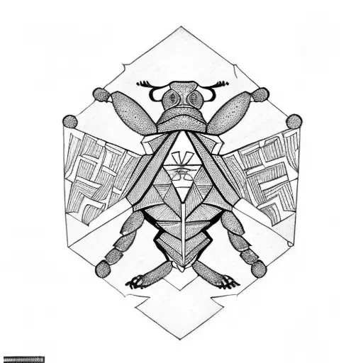 scarab with no shading tattoo design idea