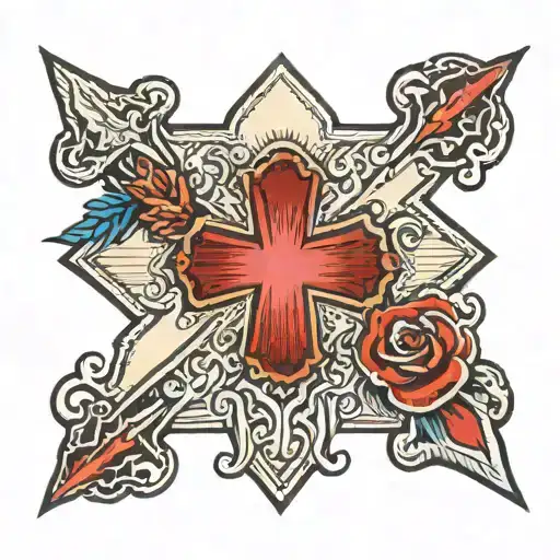 red cross tattoo design idea