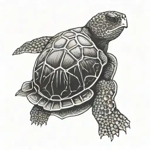 A turtle wearing a Batman mask and cape, symbolizing strength and protection tattoo design idea