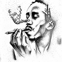 bob marley smoking tattoo design idea