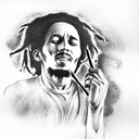 bob marley smoking tattoo design idea