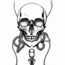 Skull, valknot, braided chain, clan, heritage, miller, roman, cooper tattoo design idea