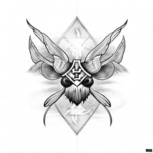 Combine viking runes with a death moth design tattoo design idea