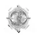  initials CTK in an arrow heart tattoo design idea