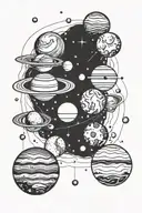 solar system planets tattoo design idea