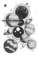 solar system planets tattoo design idea