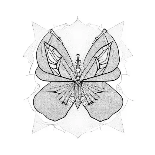 couteau papillon  tattoo design idea