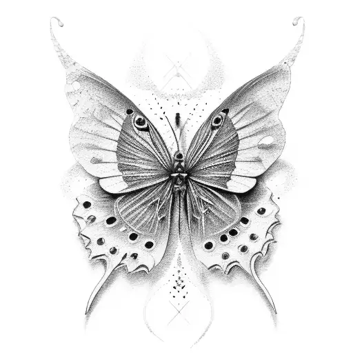 couteau papillon  tattoo design idea