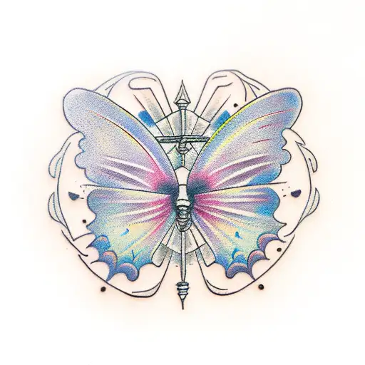 couteau papillon  tattoo design idea