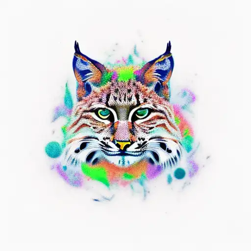 bobcat forest frame tattoo design idea