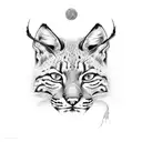 bobcat forest frame tattoo design idea