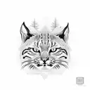 bobcat forest frame tattoo design idea