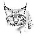 bobcat forest frame tattoo design idea