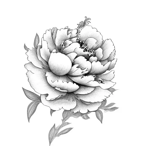 Peony tattoo design idea