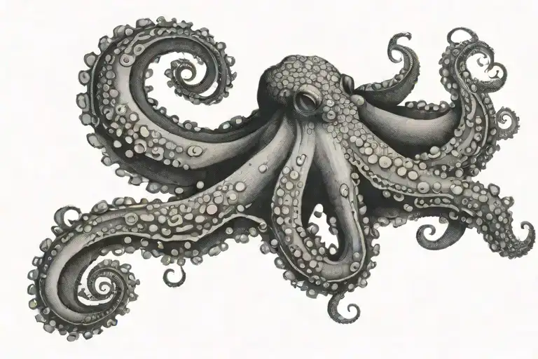 ocean, coral reef, octopus tattoo design idea