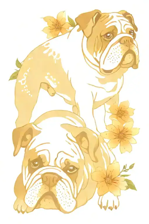 day of the dead English bulldog tattoo design idea