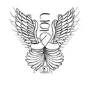 angel wings with the name mor  tattoo design idea