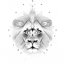 lion with budha tattoo design idea