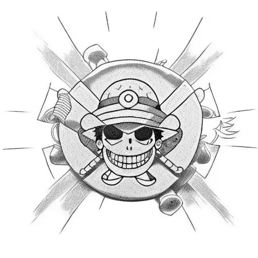 luffy jolly roger tattoo design idea