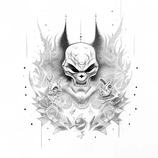 Sinister characters tattoo design idea