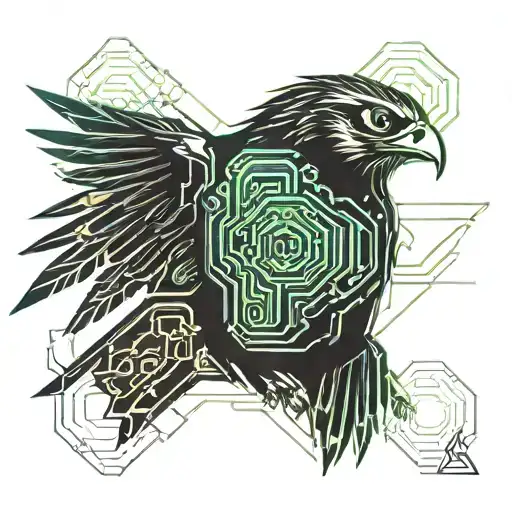 falcon diving tattoo design idea