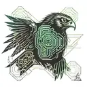 falcon diving tattoo design idea