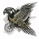 falcon diving tattoo design idea