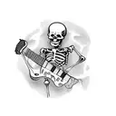 A skeleton playing a rock guitar  tattoo design idea