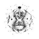 A skeleton playing a rock guitar  tattoo design idea