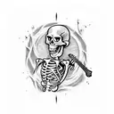 A skeleton playing a rock guitar  tattoo design idea