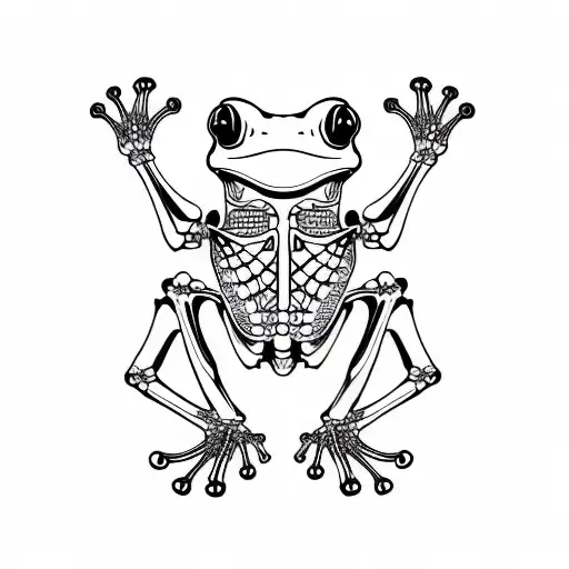 frog skeleton  tattoo design idea