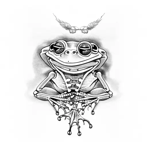 frog skeleton  tattoo design idea
