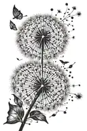 Dandelion blowing in the wind tattoo design idea