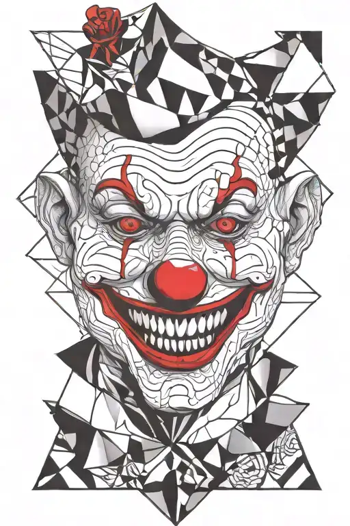 Bloody clown , evil , dark ,  tattoo design idea