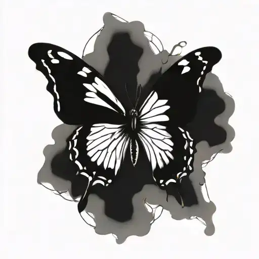 cool butterfly sharp edges tattoo design idea