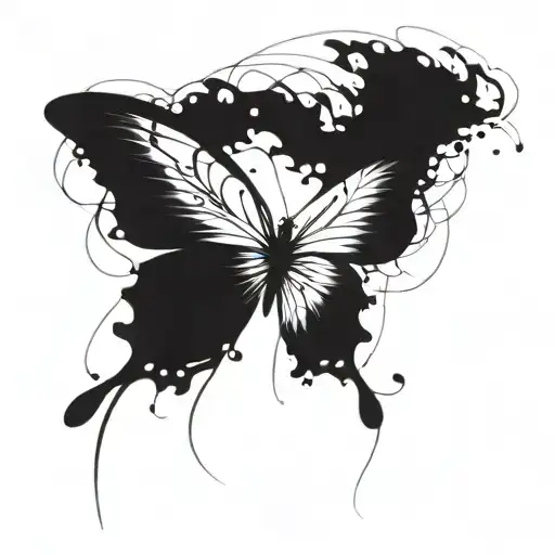 cool butterfly sharp edges tattoo design idea