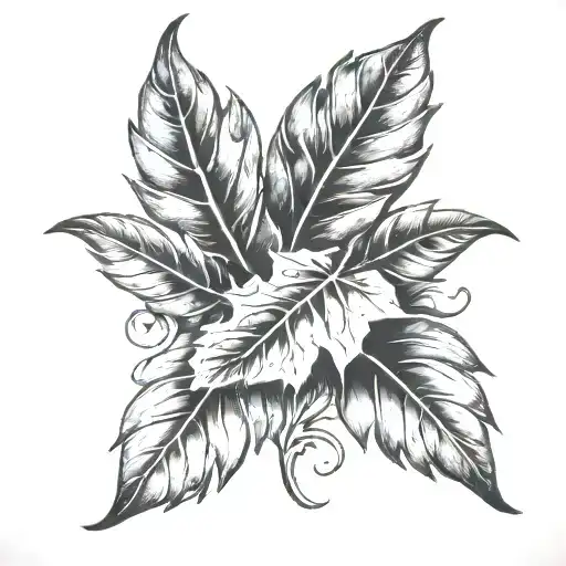 roman leaf garnish tattoo design idea