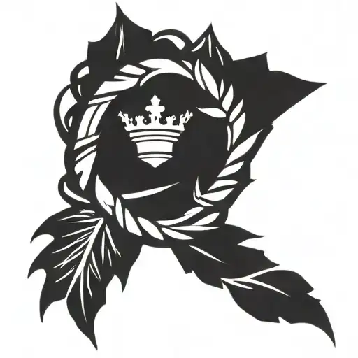 roman leaf crown tattoo design idea