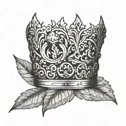 roman leaf crown tattoo design idea