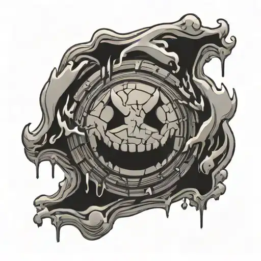 bitcoin symbol blink 182 smiley face with x's as eyes melting tattoo design idea