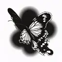 cool butterfly sharp edges tattoo design idea
