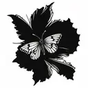 cool butterfly sharp edges tattoo design idea