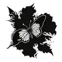 cool butterfly sharp edges tattoo design idea