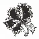 roman leaf clover tattoo design idea
