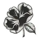 roman leaf clover tattoo design idea
