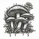 mushroom  tattoo design idea
