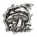 mushroom  tattoo design idea