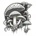 mushroom  tattoo design idea