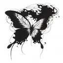 cool butterfly sharp edges tattoo design idea